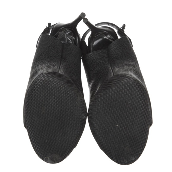 Balenciaga Black Leather Slingback Heels Open Toe size 8 - Picture 3 of 5